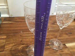 2 Rona Slovakia Wine Crystal Glasses white modern dandelion flower 8.2»X2.75»
