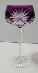 Nachtmann Antika pattern Amethyst Cut to Clear Lead Crystal Wine Hock 7″ Germany