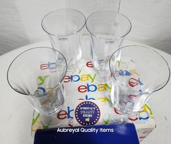 TOWLE Full Lead Crystal 7″ Iced Tea Glasses Set of 4 Austria 23218 Over 24% Lead