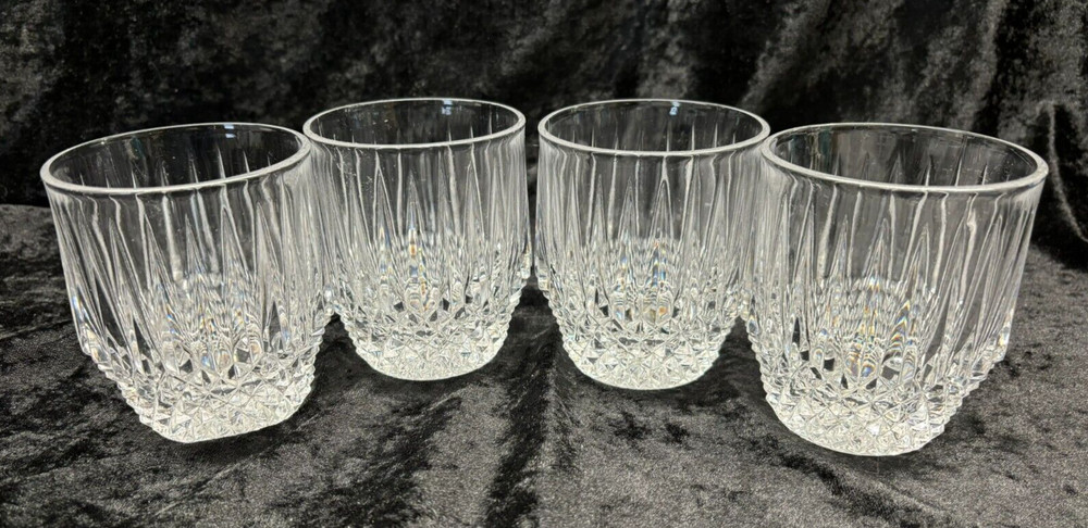 Set Of 4 Stratton By Fostoria Double Old Fashioned Glasses