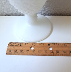 Vtg Milk Glass Diamond Cut Footed Beverage or Wine Goblet – Replacement Pc.