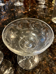 R4 Pair Vintage Antique Heisey Moonglo Crystal Clear Low Sherbet Stem 1540