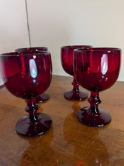 Ruby Red Hoffman House/(4) Imperial Glass/Ohio Water Goblets