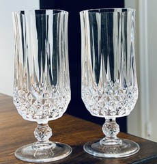 2 Longchamp Crystal Ice Tea /Cocktail Glass Cristal D’Arques-Durand Discontinued