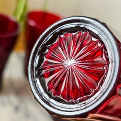 Vintage Set of 5 Anchor Hocking Radiant Ruby «High Point» Juice Glasses