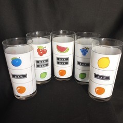 Casino Night by Cristal D’Arques 15oz Highball Cocktail Glass Set of 5 2008 EUC