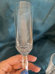 St. George Crystal AMERICAN HERITAGE Fluted Champagne Glass Beveled – Pair