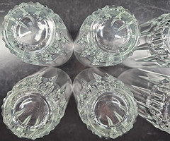 (6) Arcoroc Lancer 10 Oz Tumblers Set Vintage Clear Cut Cristal France Retro Lot