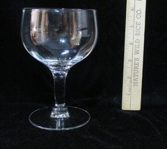 Ribbed Goblet Stemwear Clear Glass Thick Stem 10 ounces Lot of 4
