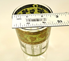Vintage Cera Glass Water Goblets Grecian Green 22K Gold Grapes Set of 5