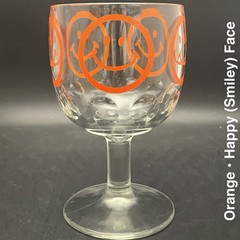 Bartlett Collins 6pc Pokee Peace•Keep On Truckin•Happy Face Goblets c1970s USA