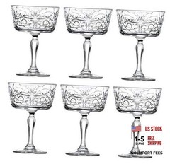 Champagne Glasses – Flute – Saucer – Belle Coupe – Set of 6 Glasses – Lead