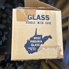 Vintage West Virgina Glass 7 Piece Juice Set With Original Box