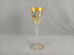Myers Neffe / Lobmeyr Bohemian Enameled Watteau Scene & Gold Wine Glass A