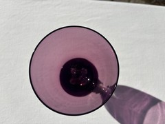 Bryce Glass Aquarius Amethyst/Purple Cut Diamond 5 3/4″ Water Goblet(s) VGUC