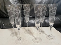 Orrefors Crystal Champagne Bell Flutes Millennium Bells by Erika Lagerbielke 6
