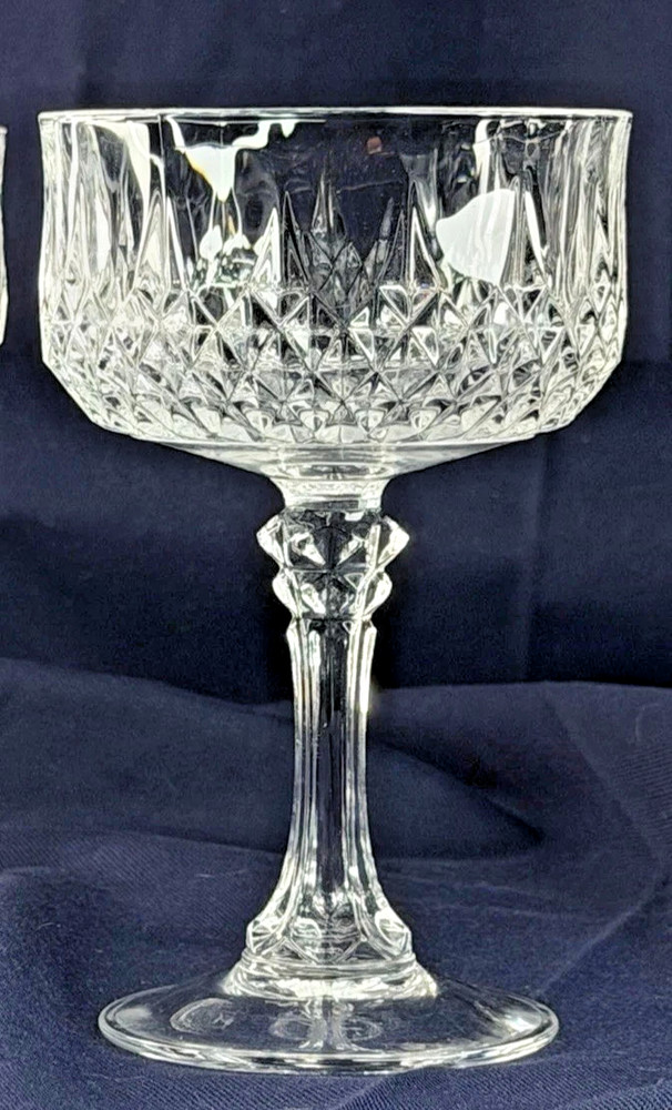 Cristal d’Arques LONGCHAMP Champagne 5.» Tall Sherbet Glass France 3/Pc.