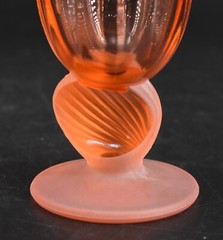 NEW Set of 4 VTG Fostoria Captiva Wine Juice Glasses Peach Frosted Shell 6 oz.