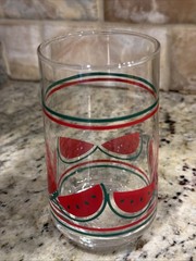 Vintage Caisa Clear Watermelon Drinking Juice Glass 5.75″ Tall Glasses
