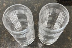 Ralph Lauren Cut Glass Highball Glasses Clear Straight Glossy Two-Piece Set
