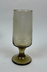 3 Vintage Accent by LIBBEY Tawny GLASS Footed Champagne Flute Smokey 5.5″