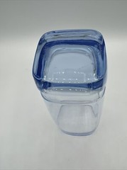 (4) Libbey Carrington Rare Light Blue Translucent Glass Tumblers Square Bottom