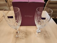 Pair Of Marquis By Waterford Lakewood Iced Beverage Glasses 8.25″ Tall Open Box