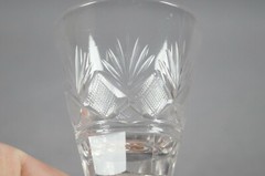 Early 19th Century Pittsburgh Hand Blown Cut Flint Glass Wine Glass Circa 1820 B