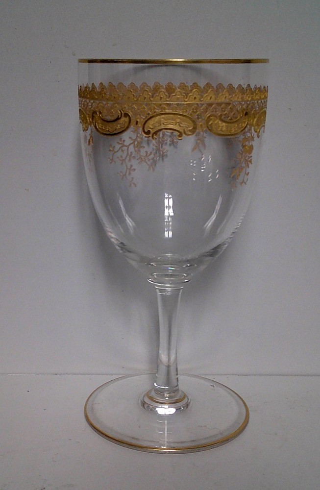 St Louis MASSENET GOLD ENCRUSTED (7145 OLDER DESIGN) Water Goblet