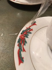 U R BUYING ONE SET Poinsettia & Ribbons￼ ￼Fine-porcelain china 1 cup 1 saucer