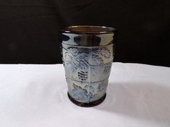 Fenton Amethyst Carnival Glass Floral & Grape Tumbler
