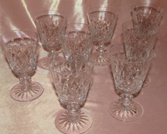 Set of 8 Port White Wine Glasses Cut Crystal Lorraine