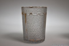 c 1914 No 722 AKA LORRAINE by New Martinsville FROSTED COLORLESS w/GOLD Tumbler