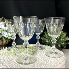 Vintage Water Glasses Val St Lambert Vintage Blown Clear Water Goblets – 4