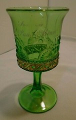 EAPG Jewel Cordial Emerald Green Souvenir St. Paul, Minn. 4″ Tall VTG FREE SHIP