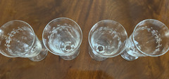 Crystal Stemware by Reizart (Pattern is Doria) Cut Plant Design, 7 pieces total