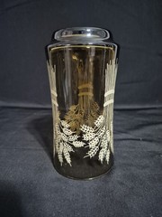 BROWN FALL AUTUMN LIBBEY FRAMCO WHEAT SHEAF PATTERN GLASSES VINTAGE LOT OF 6