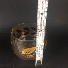 Vintage CERA Glass Clear Roly Poly 60’s Bar Glass 22K Gold Trim Service Cup USA