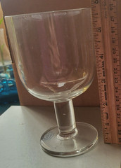 Vintage Heavy Glass Thick Stem 5.75″ Wine Goblets set of 6