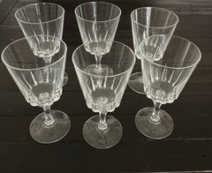 6 PRINCESS HOUSE Crystal Esprit Pattern Footed Goblets 1980s Excellent Preowned