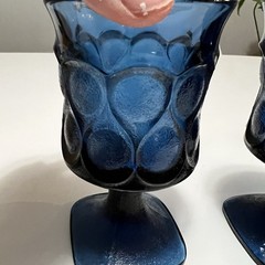 Vintage Fostoria Mount Vernon Cobalt Blue Juice Glasses – Square Base – Set of 2