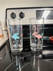 Pair Of Vintage Libby Flamingo Glasses