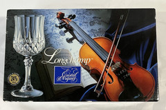 Longchamp Cristal d’ Arques 24% Lead Crystal Wine 4 in Box 5 3/4 inches