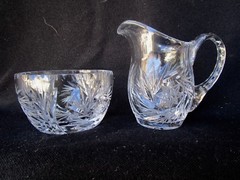 Whirling Star Breakfast Set – Creamer and Sugar – Crystal