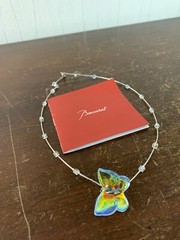 Iridescent Butterfly Choker Necklace In Baccarat Crystal Model 1