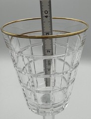 4 Ralph Lauren Monaco Crystal Wine Glass 8 3/8” Signed Gold Rim