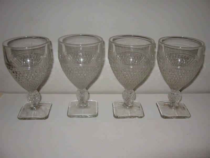 Cambridge Set of 4 Liquor Cordials Mt Vernon Clear Diamond 4 1/4″ Height VGC