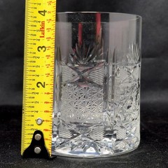 5 VISTRA CRYSTAL PRESSED WITH CUT GLASS ACCENTS OLD FASHION GLASSES