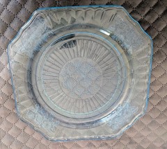Hocking Blue Mayfair Open Rose Plates Set Of 4