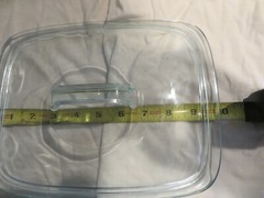 Pyrex Replacement Lid Roundish Rectangular with Crescent Handle ID: C 624